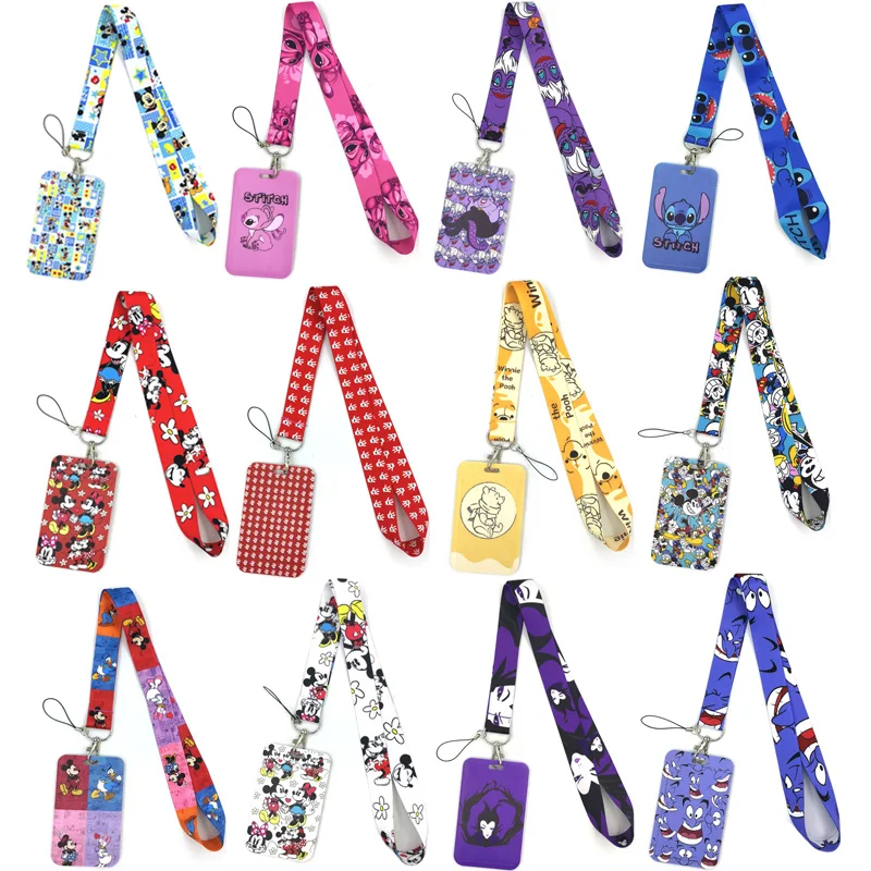 Disney Creative Lanyard Card Holder Student Hanging Neck Phone Lanyard Badge Subway Access Card Holder Accessories