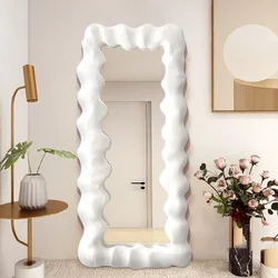 Specchio artistico bagno trucco vivaio ragazze irregolari Macrame corridoio camera da letto montaggio moderno specchio onda barbiere Lustro arredamento creativo