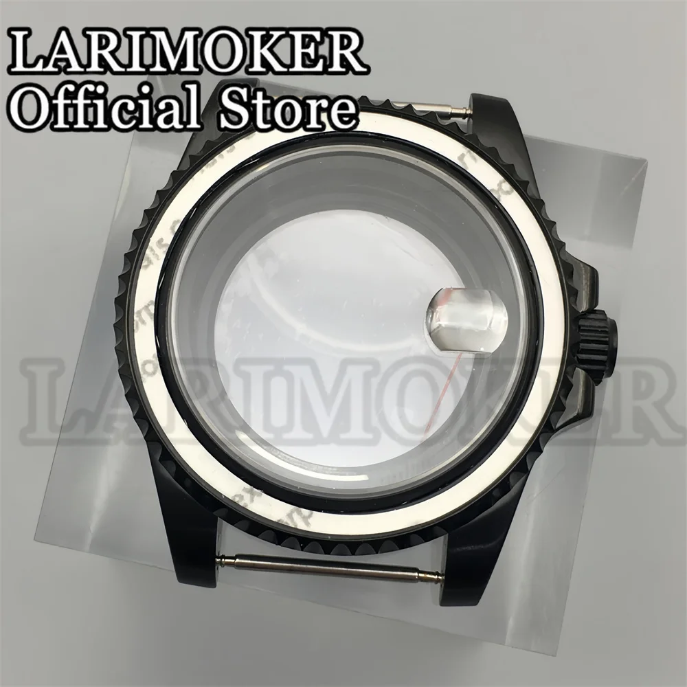 LARIMOKER 40mm Fluted stainless steelz watch case band sapphire glass fit NH35 NH34 ETA2824 2836 DG2813 3804 Miyota8205 movement