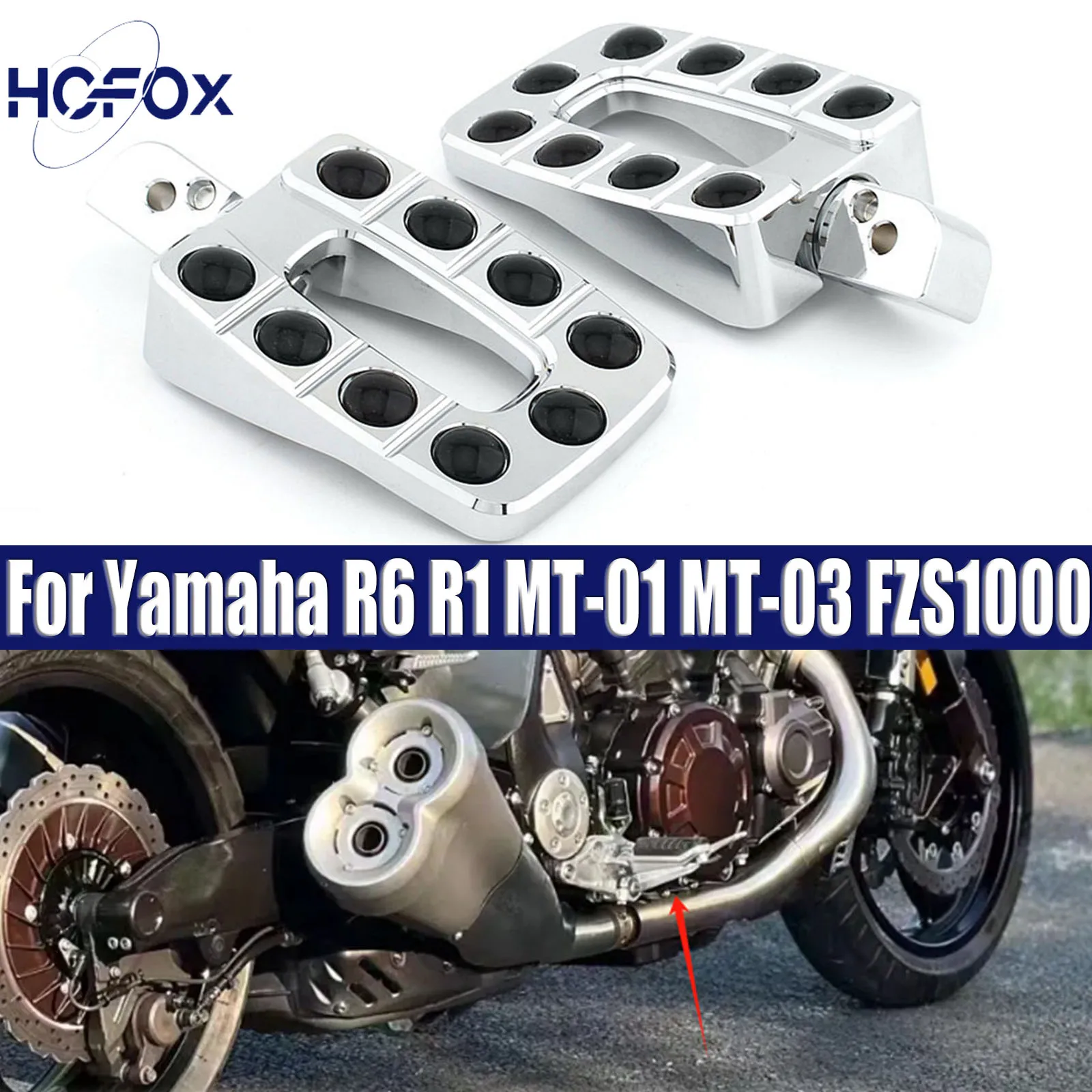 

Motorcycle Accessories New Modified Front Rear Footpegs Pedal Pedals High Quality CNCFor Yamaha R6 R1 MT-01 MT-03 FZS1000