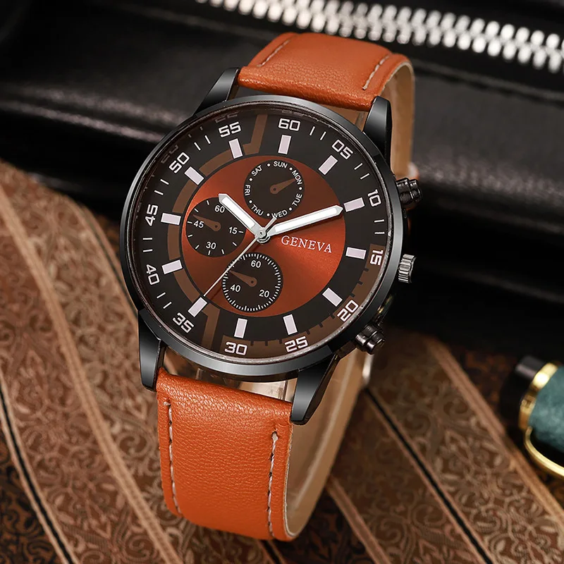 

Мужские кварцевые часы с кожаным ремешком, часы с круглым циферблатом, лучший люксовый бренд, мужские часы, повседневные деловые мужские часы, подарок