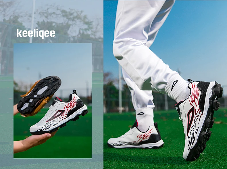 Leichte Baseball-Schuhe für Herren und Jugendliche, atmungsaktiv, rutschfest, mit Spikes, für Outdoor-Training und Wettkämpfe – Detail 10