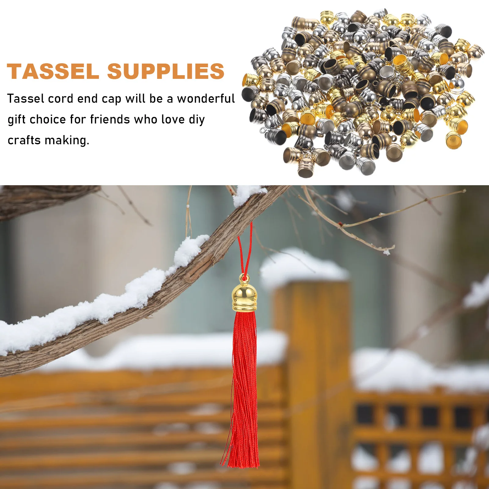 

150pcs Tassel End Caps Cord Jewelry Making Material Durable Replaceable Cord Locks For Diy Bracelet Necklace Pendant Craft
