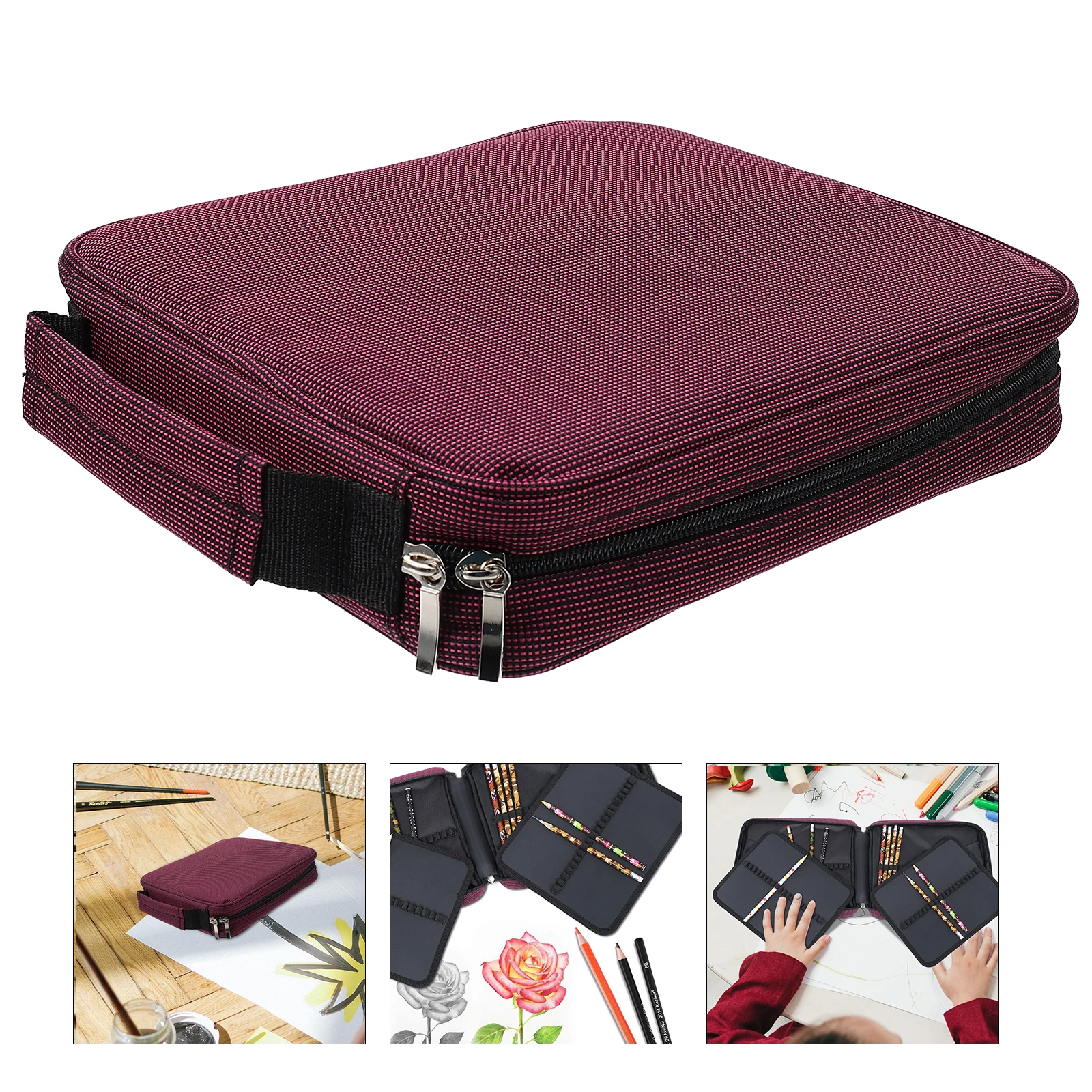 حقيبة تخزين مقلمة ملونة منظم الطالب حقائب قماشية ذات سعة كبيرة