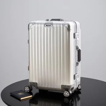 20/24/26/29 इंच का हल्का एल्युमीनियम-मैग्नीशियम मिश्र धातु कैरी-ऑन सूटकेस - केबिन लगेज बिज़नेस ट्रैवल ट्रॉली स्पिनर पहियों के साथ 10 best sales व्यावसायिक सामान - №7