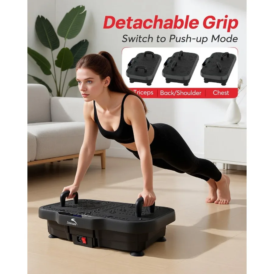 آلة تمرين لوحة الاهتزاز مع 8000 اهتزازًا، منصة لياقة بدنية قابلة للتعديل لتمرين الجسم بالكامل مقاس كبير جدًا P