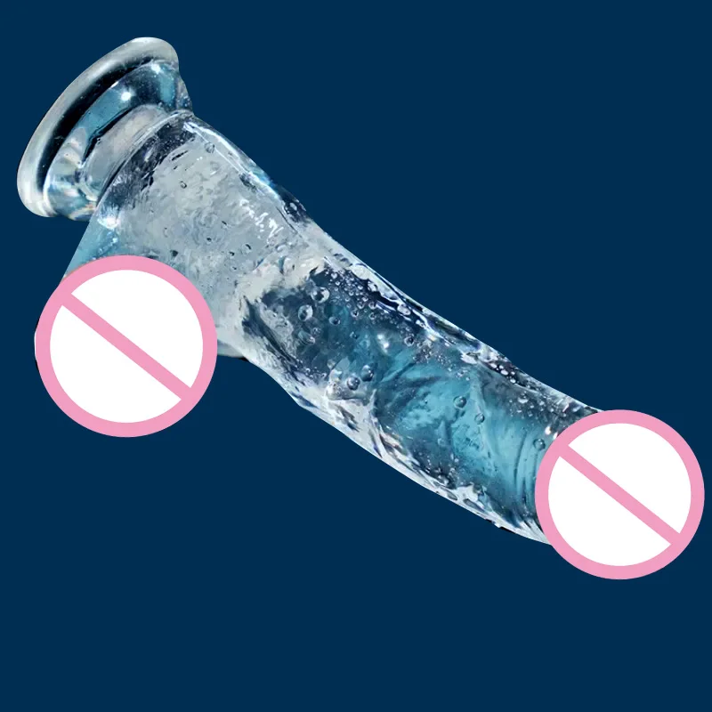 Transparent Soft Jelly Dildo Realistic Sex Toy Penetration Vagina Extensions Big Penis Long Huge Adult Erotica Dick Female