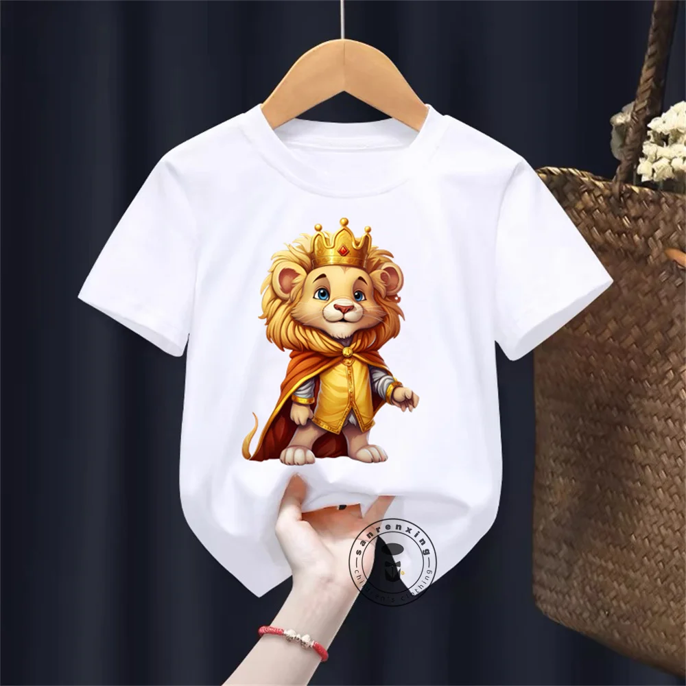 Chic Lion King Apparel for Kids Trendy Simple Graphics on Soft T-Shirts O-Neck Design Perfect Summer Clothing for a Cool Look