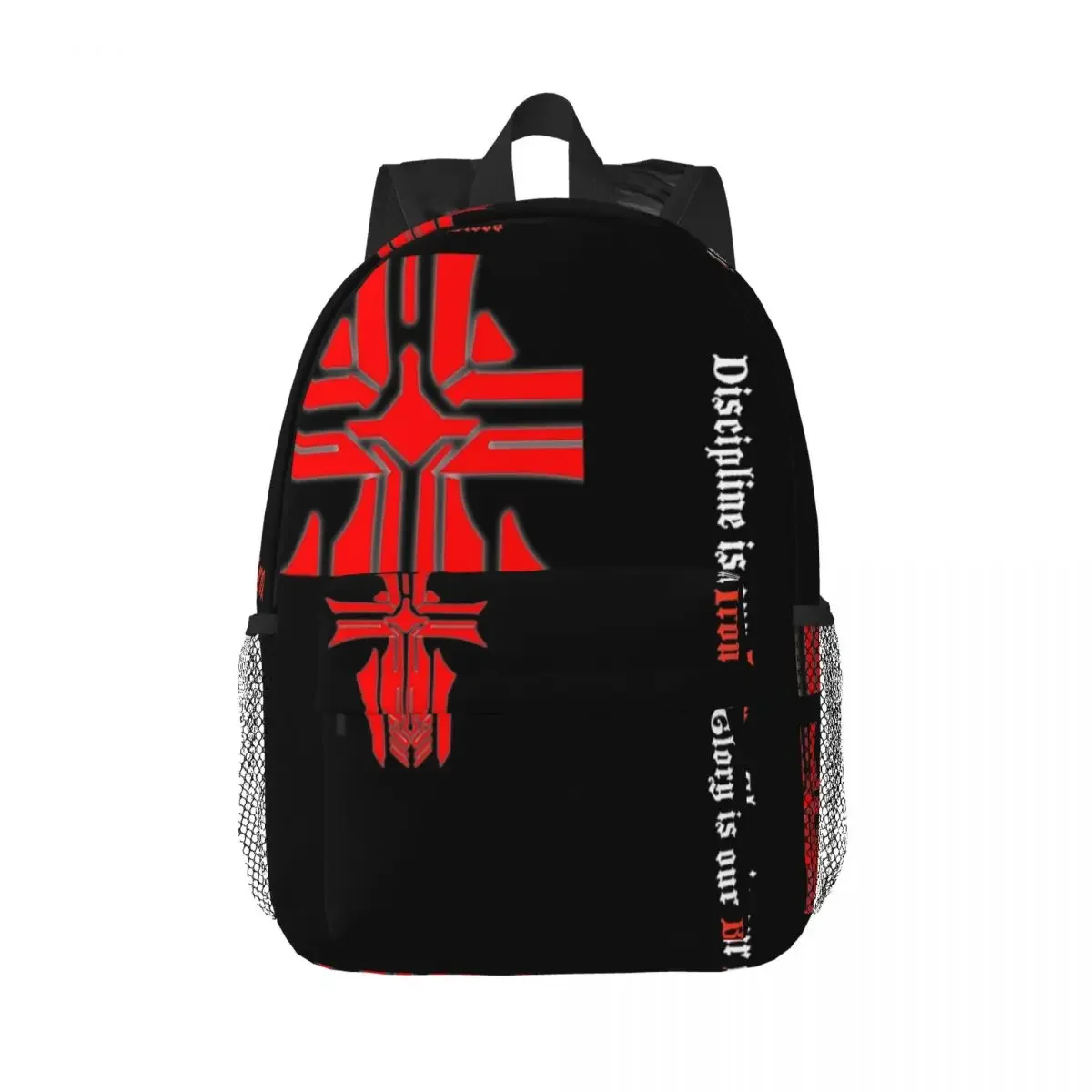 Azur Lane - Iron Blood Logo With Slogan Black Backpack Boy Girl Bookbag Cartoon Students School Bag Laptop Rucksack Shoulder Bag