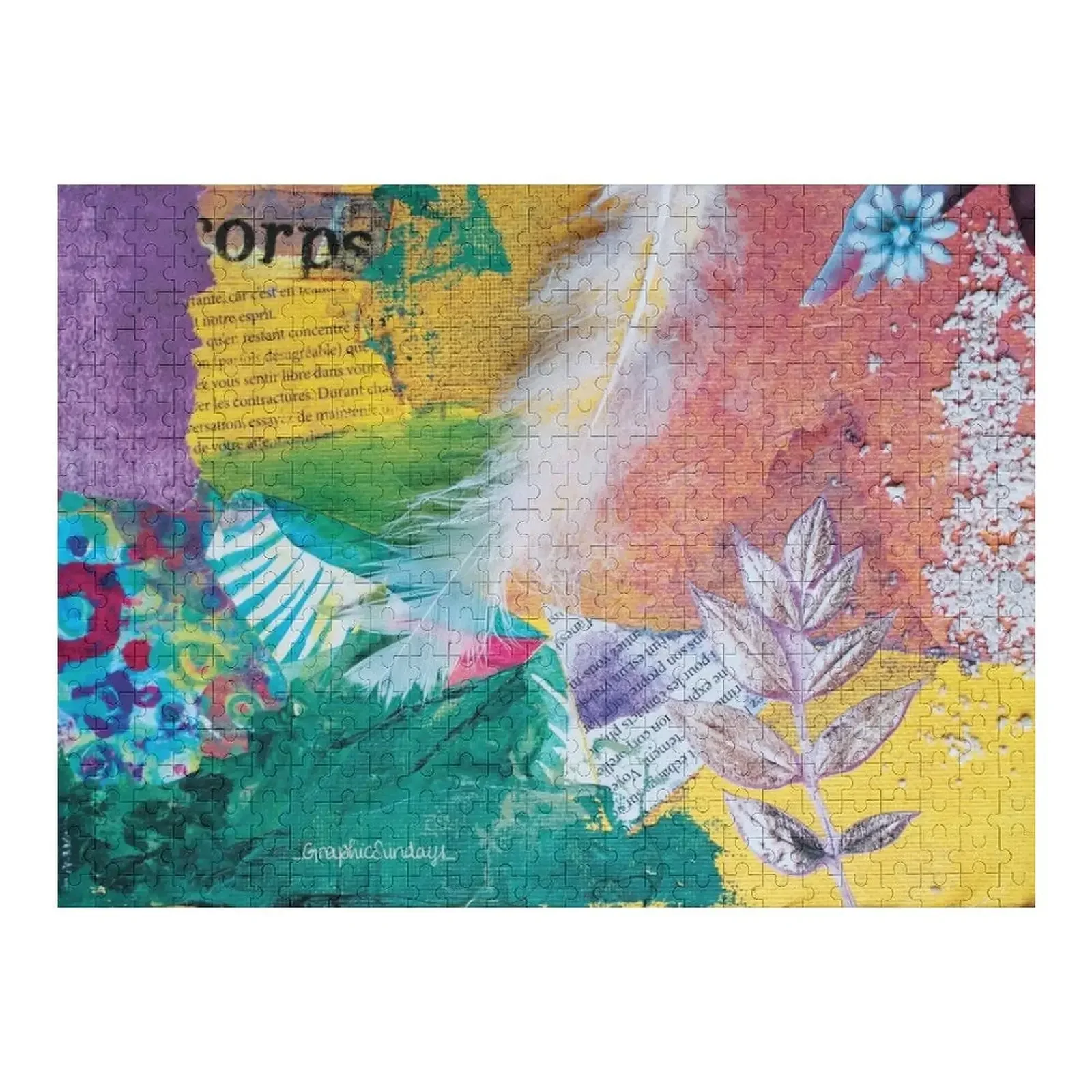 Put a feather on my colors Jigsaw Puzzle Custom Name Wood Customs With Photo Puzzle