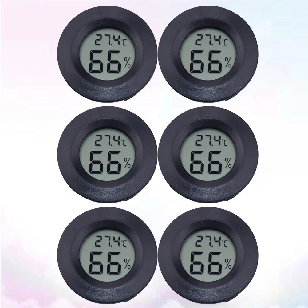 6 PC Terrariums Reptile Humidifier Pet Temperature Meter Digital Indoor Thermometer Hygrometer Humidity Box