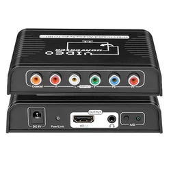 Component Video Ypbpr Digital /Analog Coaxial Audio To HDMI Display Adapter Video Converter for Wii PS2 PS3 DVD To TV Monitor