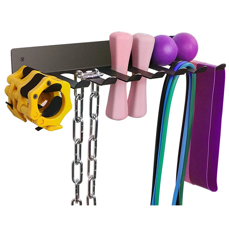 Multi-Purpose Gym Equipment Storage Rack Home Gym Organizer Wall Mount for Resistance Band Lifting Belt Barbell Baseball bat