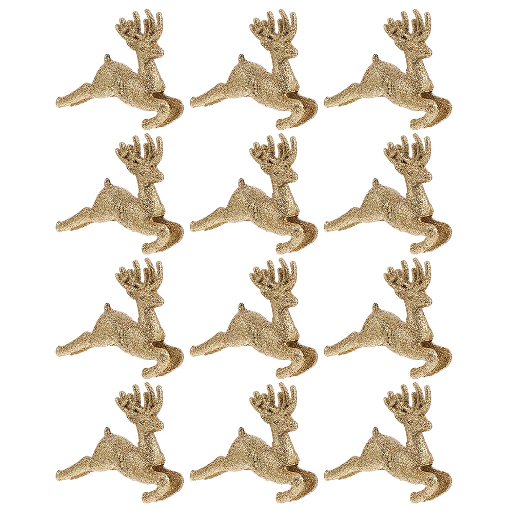 

18 PCS Decorations Festive Xmas Ornaments for Tree Christmas Reindeer Table Top Flash Treetop Small