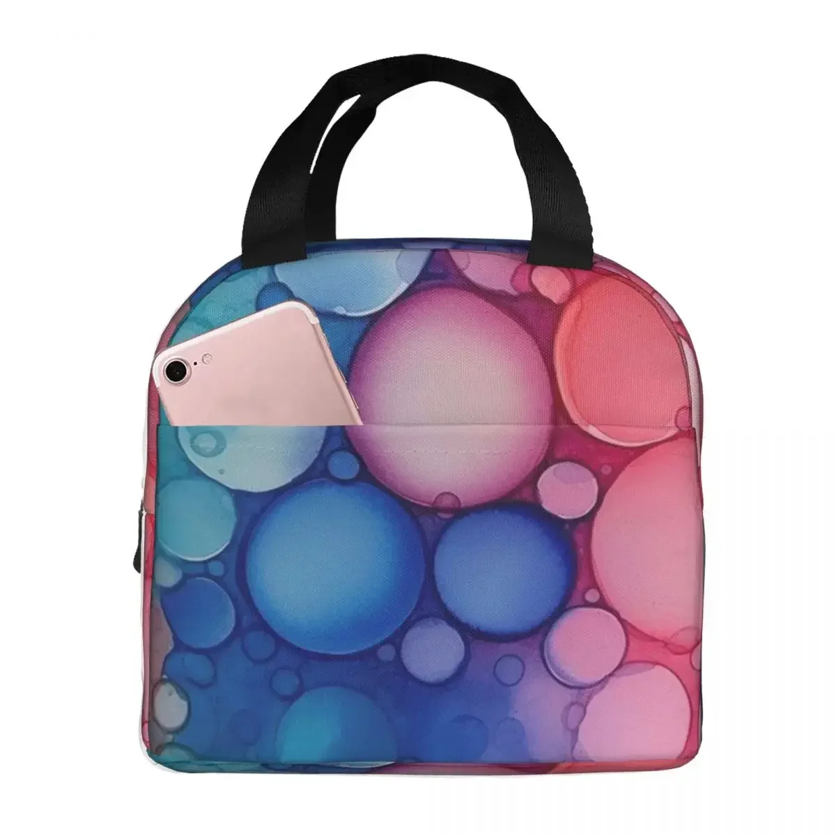 

Rainbow Bubbles Lunch Bags Insulated Bento Box Lunch Tote Resuable Picnic Bags Thermal Bag for Woman Children School