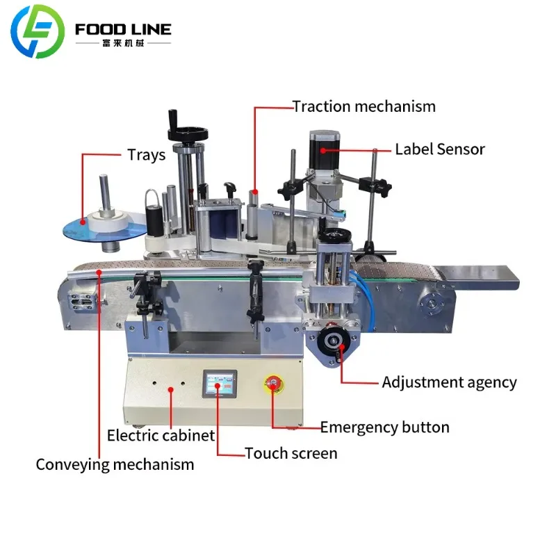 Desktop Automatic Candle Jar Sticker Ampoule Round Bottle Labeling Machine for 15ml Bottles Label Applicator Machine