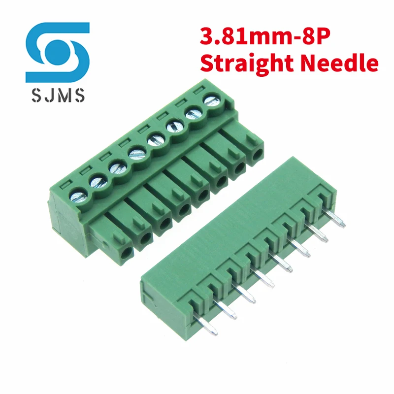 5SETS 15EDG 3.81MM 8pin Plug TYPE pcb Connector 8 pin 3.81 pitch 2EDG Straight needle pluggable screw terminal block PLUG SOCKET