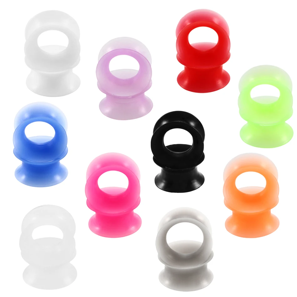 

2pcs Silicone Flexible Ear Plugs and Tunnels Ear Piercings Earlets white Ear Stretchers Expander Body Jewelry expansores oreja