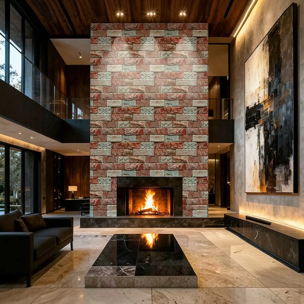 Waterproof PVC Wallpaper Vintage Brick Design Self Adhesive Mural For Bedroom Living Room Wall Renovation Home Decor