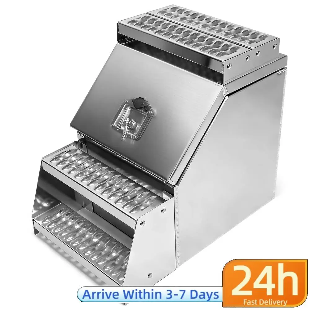 

18-дюймовый алюминиевый ящик для инструментов для грузовиков, сверхпрочный, всепогодный, 17.99x27.99x25 дюймов, рамный, с Т-образной ручкой и замком-защелкой