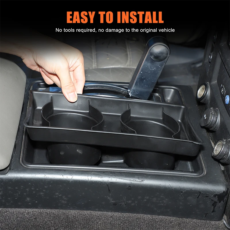 

For Hummer H2 2003-2007 ABS black car central control water cup holder storage box car interior tools accessories