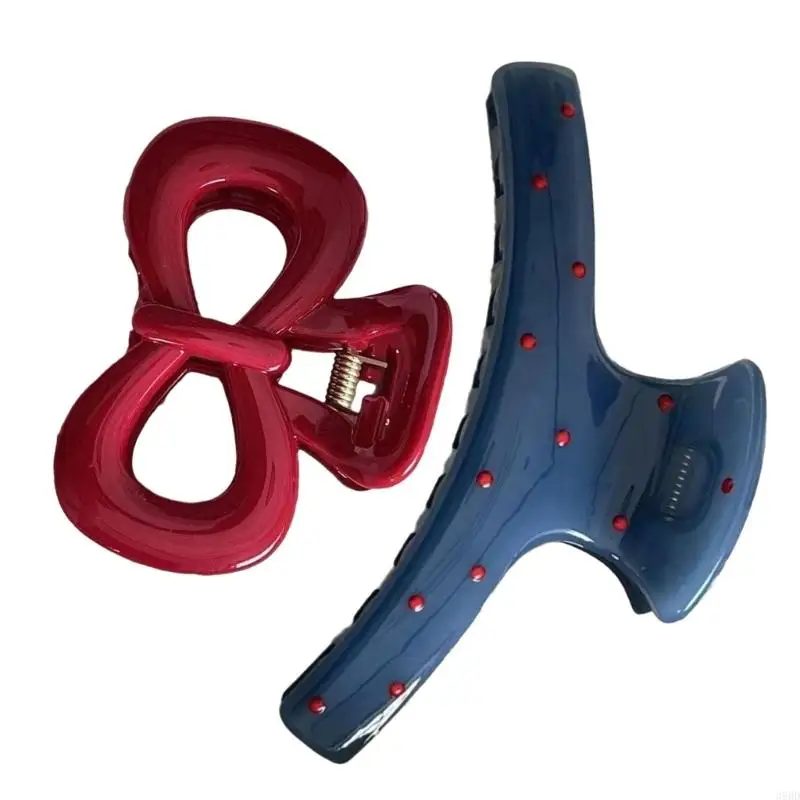 

652F Unique Hair Claw Clip Large Bows Hair Claw Hair Adornment Lovely Valentine's Day Hair Claw Clip Hair Ornamentation