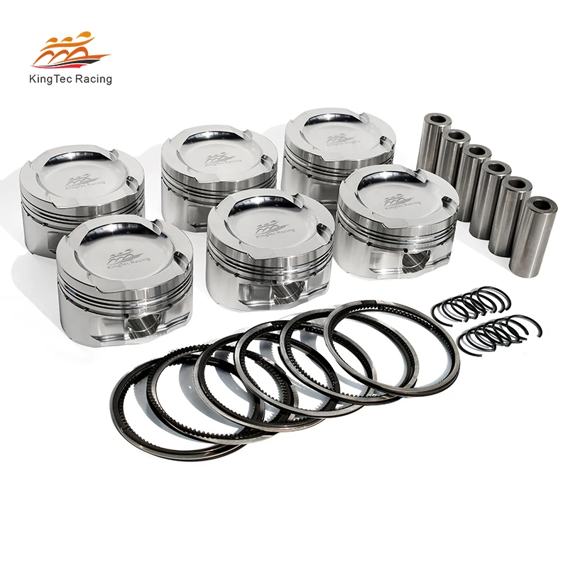 n54 pistons forged aluminum Kingtec 84mm 84.5mm n54b30 forged piston with pins ring clips for bmw 2006-2010 E90/E91/E92/E93 335i view 2