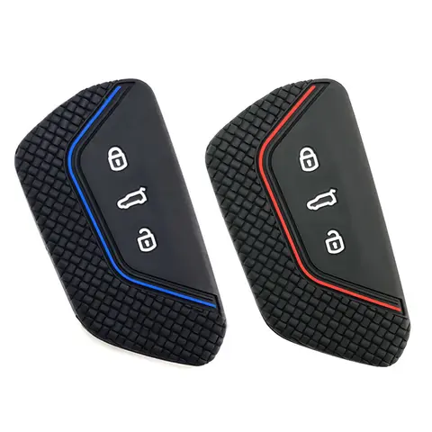 Metal Leather Car Key Case Cover Shell For Volkswagen VW Golf 8 MK8 ID-4 ID-6 For Skoda Octavia A8 For Seat Leon FR MK4 Cupra 6 best sales vw id key case - №4