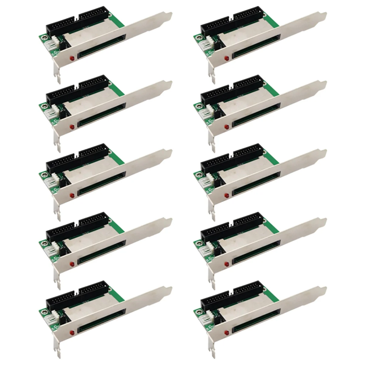 10Pcs 40-Pin CF Compact Flash Card to 3.5 IDE Converter Adapter Pci Bracket Back Panel