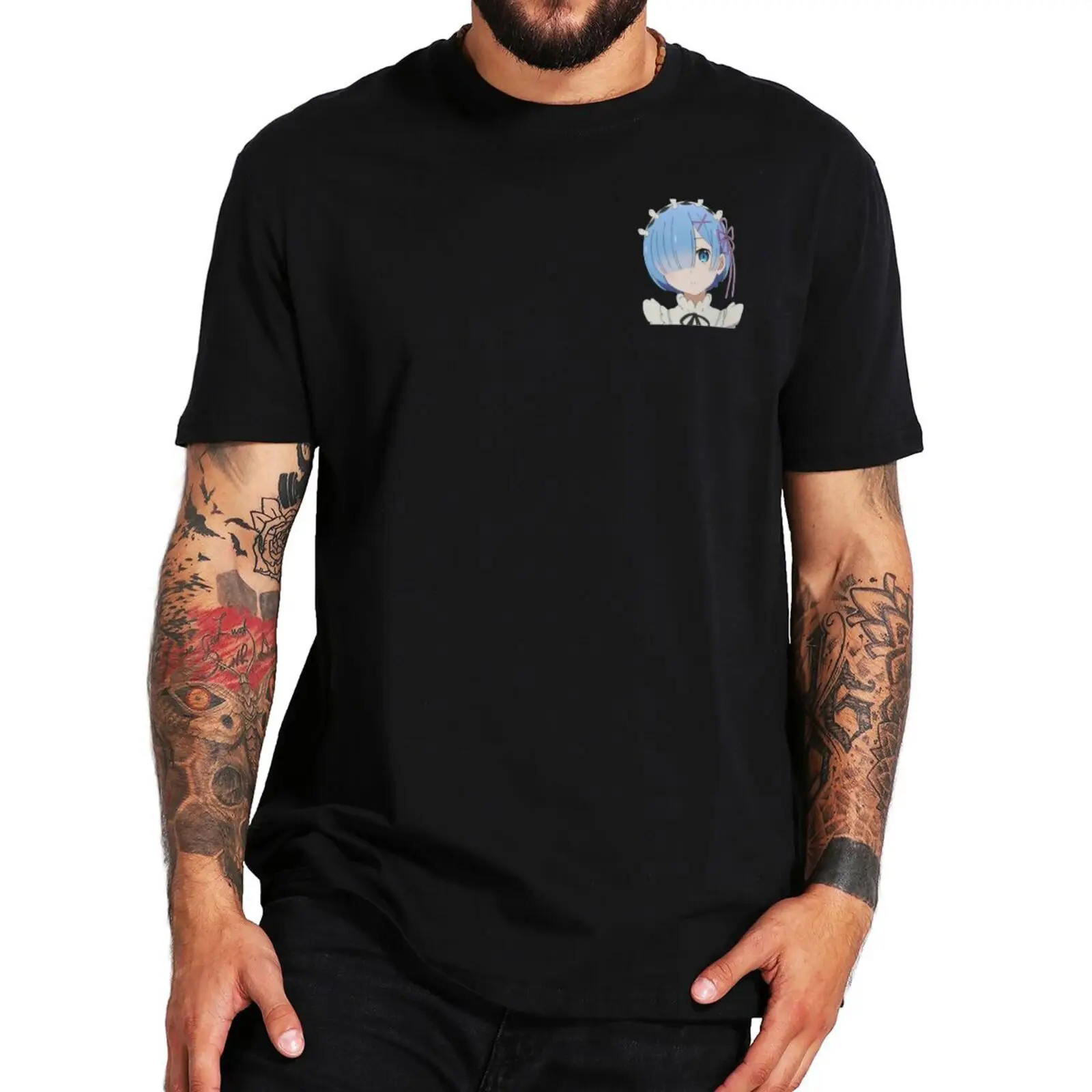 

Rem Character Cute T Shirt Anime Life In A Different World From Zero Classic Tshirt Japanese Light Novel Series Top TeesF
