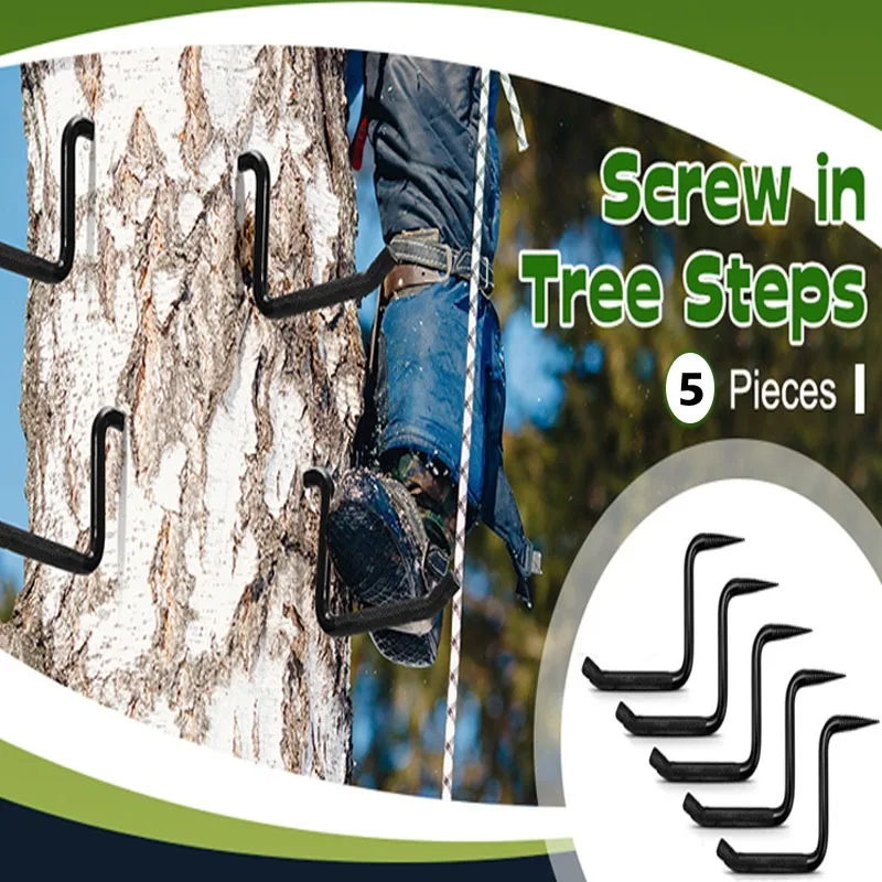 4 inch Screw-in Tree Steps for Hunting Can Hold up to 705 lbs Fits Climbing to Tree Stands with Slip-Resistant knurling Pattern