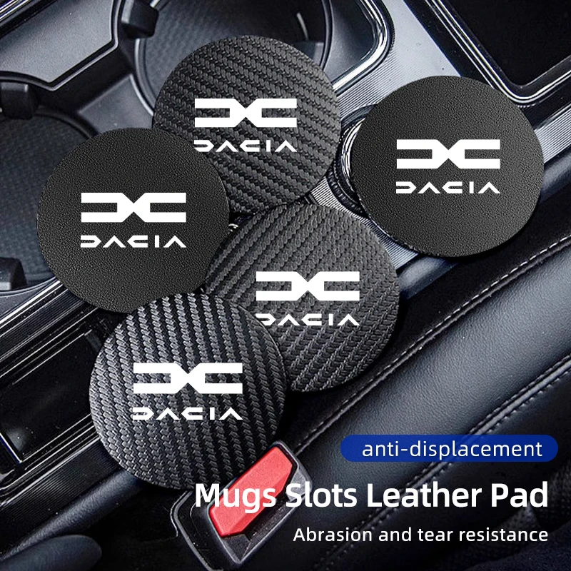 Image of Auto Carbon Wasser Coaster Becher Trinken Pad Tasse Nicht-Slip Matte Zubehör Aufkleber Für Dacia Duster Logan Sandero Lodgy dokker