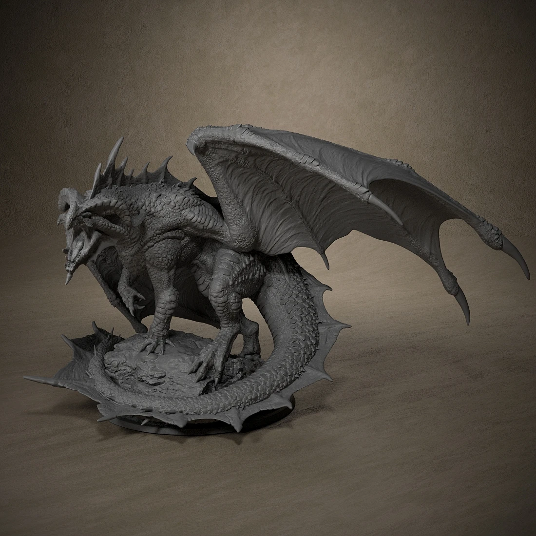 Red Chromatic Dragon Miniature Models Dungeons and Dragons 3D Printing Resin Unpainted Tabletop Miniatures Suitable for Pathfind