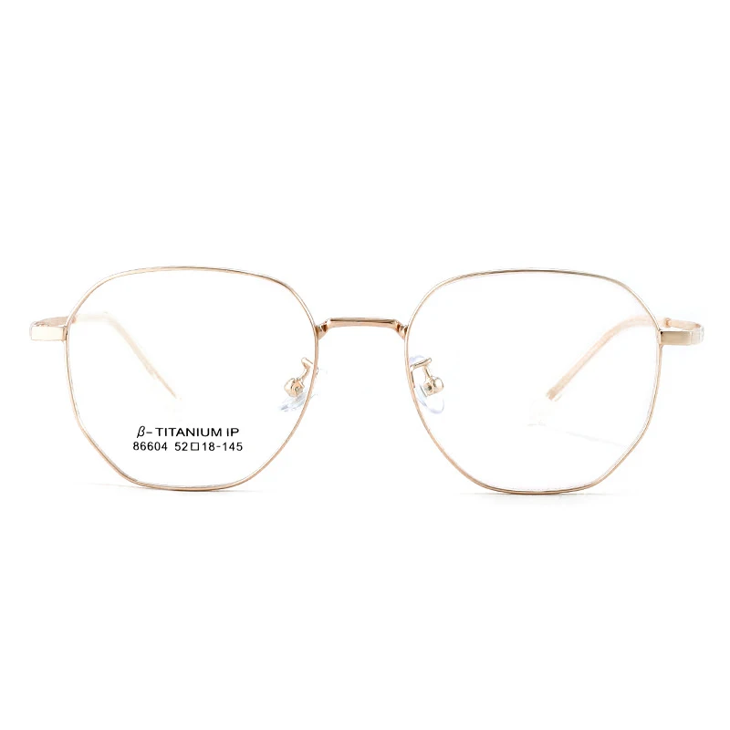 VICKY New Retro Simple Fashion Eyeglass Frames Semi Titanium Myopia Anti-Blue Light Glasses Customizable Prescription 86604