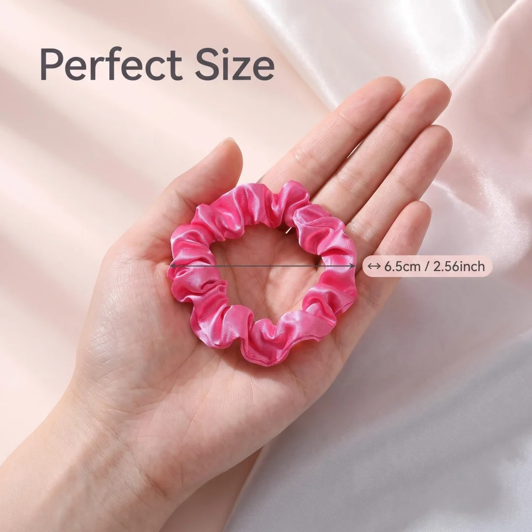 6/12/24 Stück rosa Farbverlauf Satin-Haargummis Set für Frauen, elastische Haarbänder, geeignet für Pferdeschwanz, lässige Accessoires, Kopfbedeckung, niedlich – Detail 5