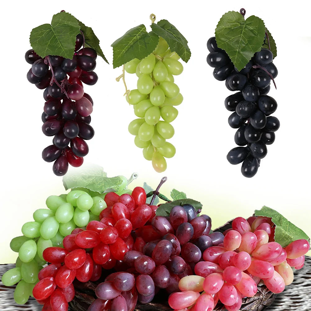 Decoration Grapes Bunch Wine Grapes Artificial Fruit Artificial Vegetables For Home Wedding Wine Display Decorations Faux Fruit