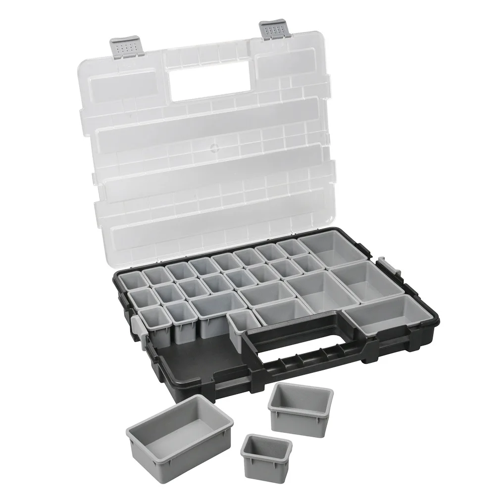 Imagem -03 - Multi-grid Stackable Toolbox Caixa de Armazenamento de Peças Caixa de Ferramentas de Plástico Acessório para Hardware Parafusos Organizer