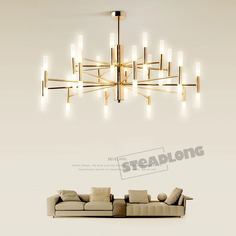 Geometric Ceiling Chandeliers Modern Atmospheric Blooming  LED Pendant Lamp Living Dining Room Bedroom Hanging Light  Fixtures