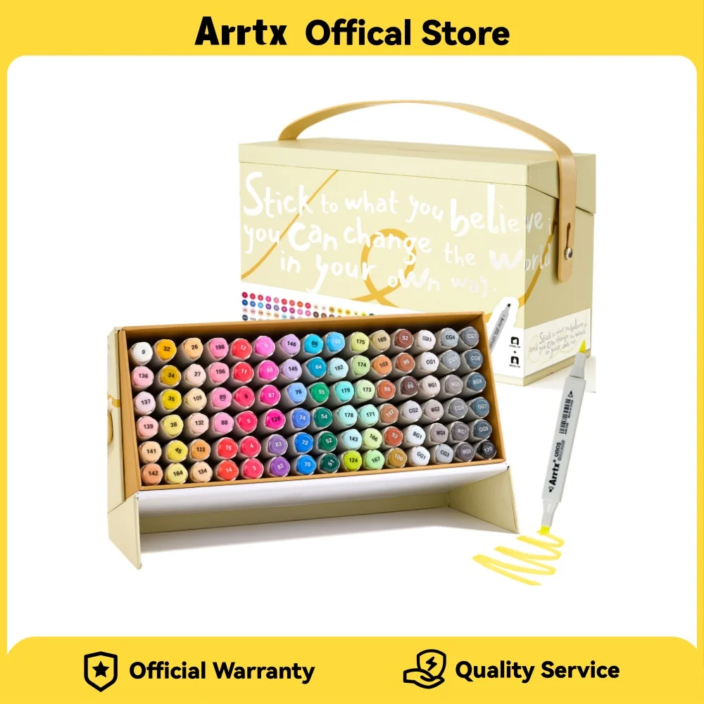 Arrtx 알코올 마커 OROS 80/90 색상 브러시 및 치즐 팁 아트 마커 (아티스트, 성인 색칠, 스케치, 일러스트레이션, 만화용)
