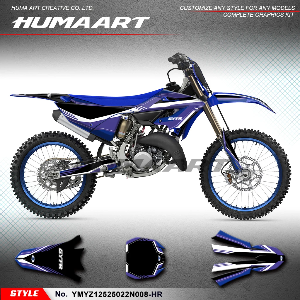 

HUMAART MX Graphics Enduro, наклейки, полный комплект виниловой упаковки для Yamaha YZ125 YZ250 YZ 125 250 YZ125X YZ250X 2022 2023 2024