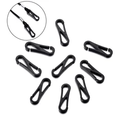 30Pcs Mini Black Plastic Keychain Buckle Backpack Clasps Windproof Rope Button Glasses Fastener Accessories Outdoor Tools