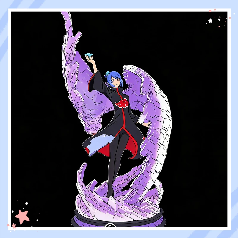 

Konan Akatsuki GK Statue Action Figure With Paper Wings 37cm Height Anime Collectible Model For Shippuden Fans Collection