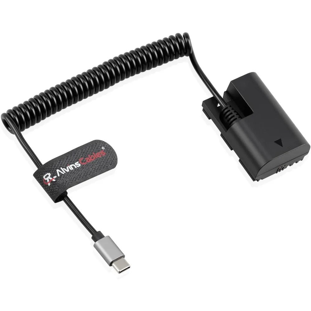 

Alvin’s Cables USB-C Type-c to LP-E6P Dummy Battery Power Coiled Cable for Canon EOS R5/ R6 Mark ll/ R6/ R7/ R Camera