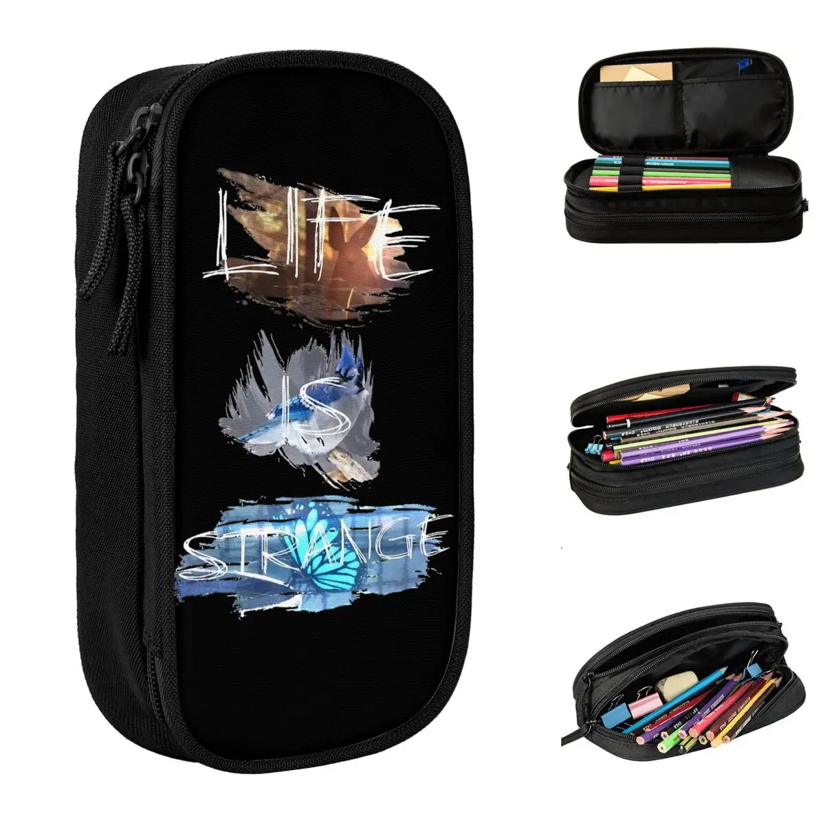 

Вместительный пенал для карандашей Life Is странные офисные принадлежности подарок для любителей игр двухслойная сумка для карандашей женская сумка для макияжа подарок