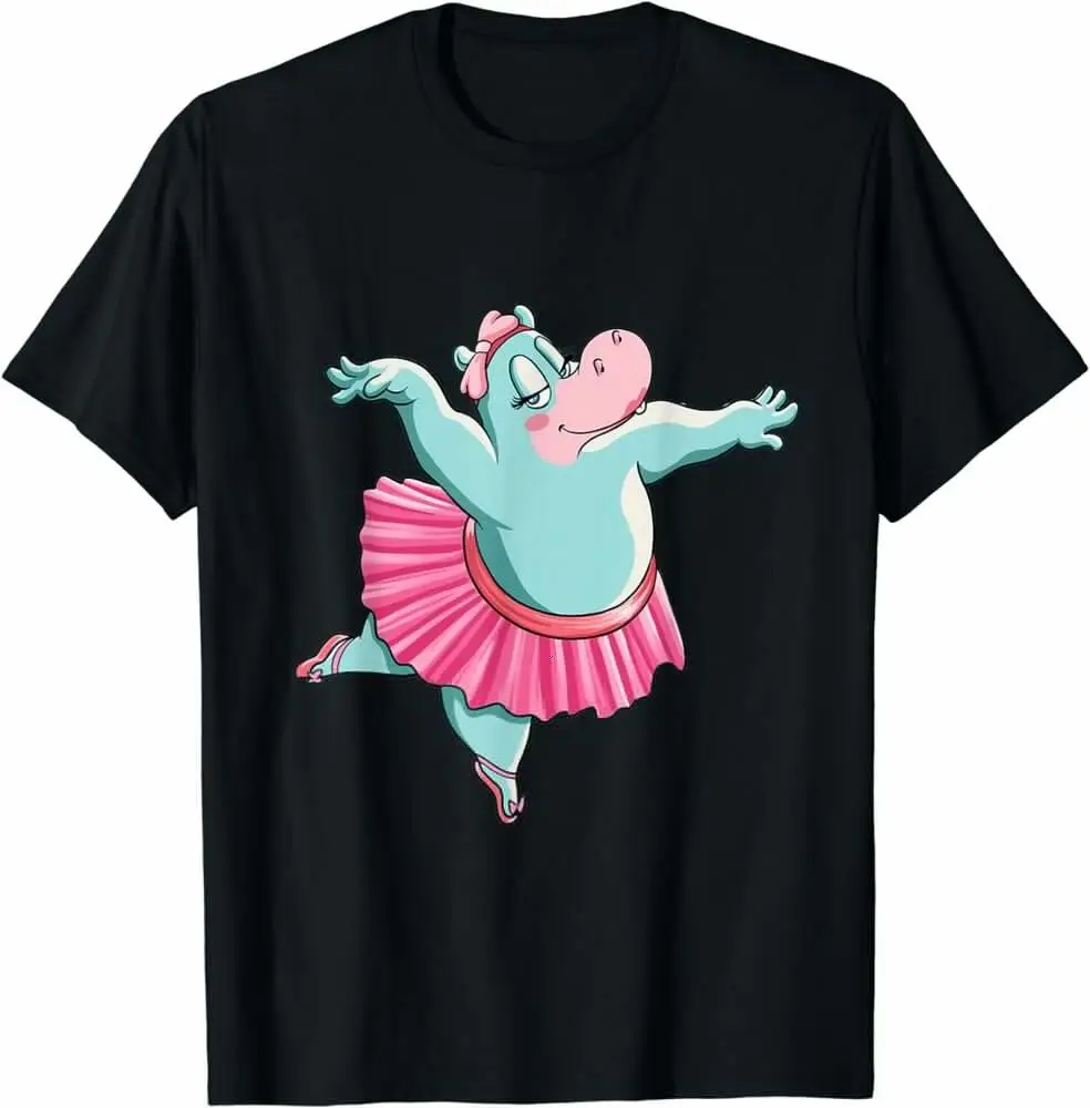 Ballet Dancer Hippopotamus T-Shirt Men Women Hippo Ballerina T-ShirtAnime Pattern Clothing Y2K Summer