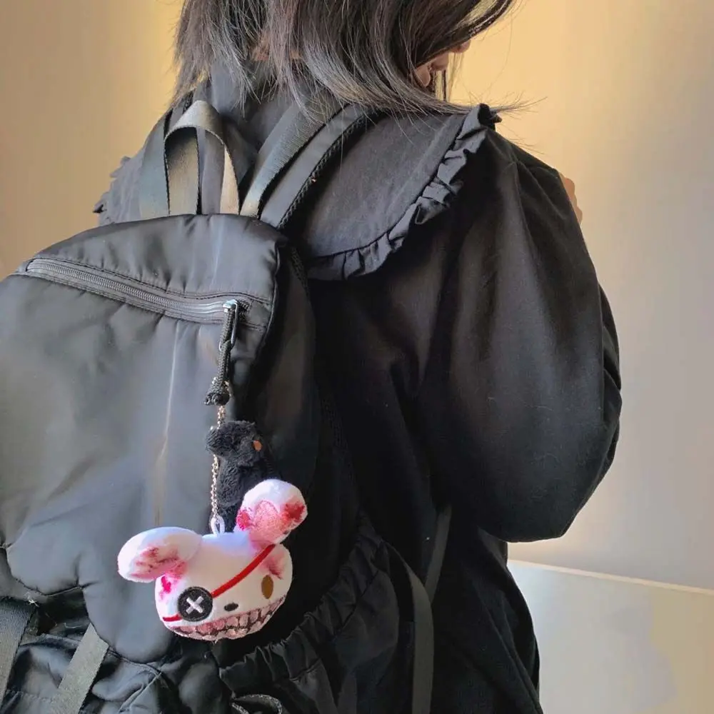 Scary Handmade Bloody Unique Accessories One-eyed Plush Animal Bag Pendant Rabbit Keychain Fashion Jewelry Halloween Key Ring