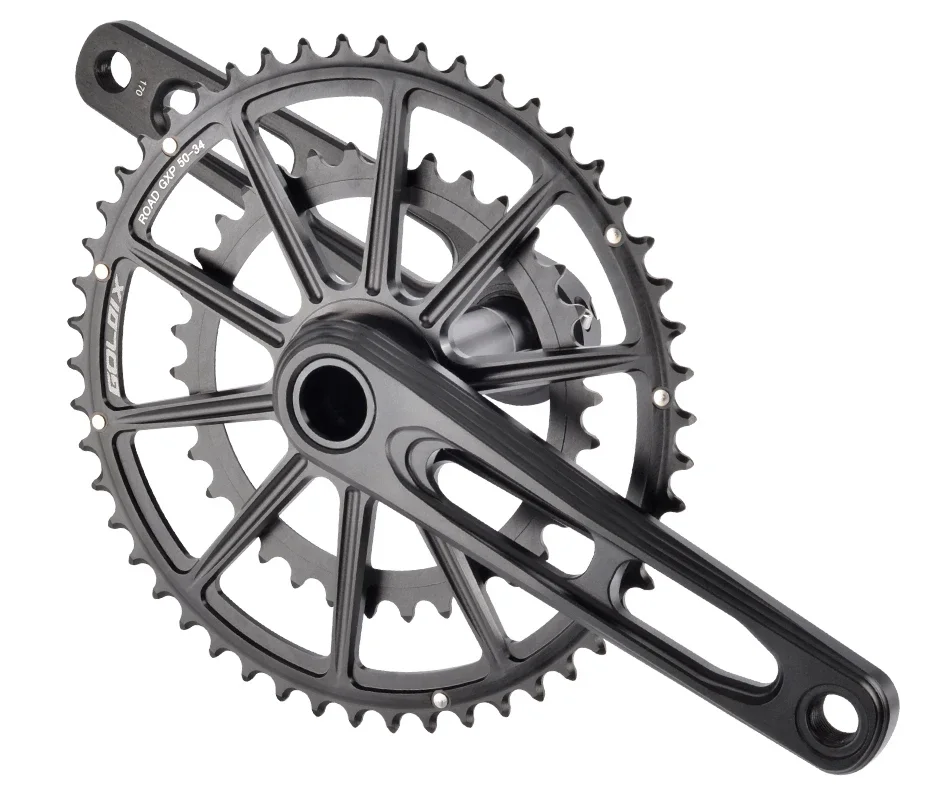 GOLDIX 3-Bolzen-Direktinstallation, Doppelkettenblatt, Aluminiumlegierungsmaterial, Hohlschneiden für SRAM 22-Gang-Rennrad-Kurbelgarnitur – Detail 8