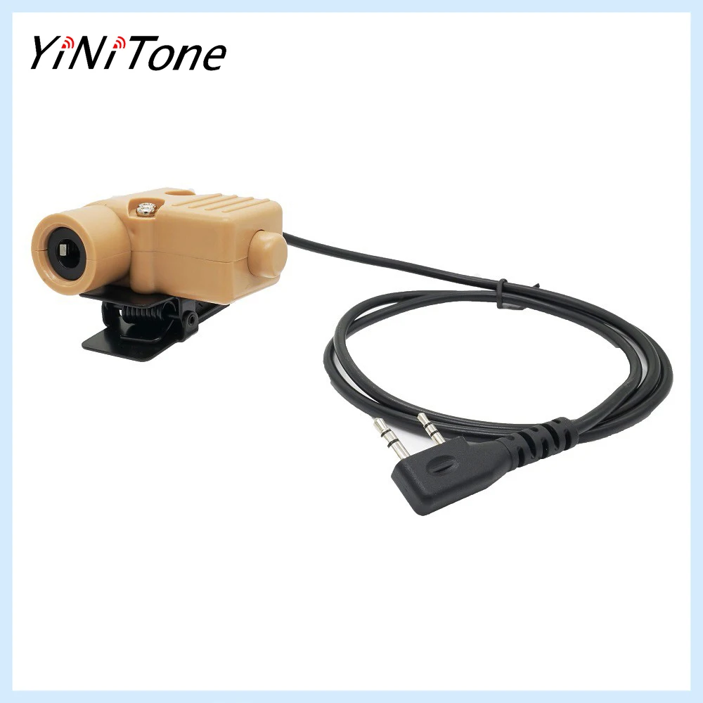 Ham Radio Walkie Talkie Brown U94 PTT Headset Adapter for Baofeng Kenwood HYT TYT Baofeng UV 82 UV5R UV5RE UV5RA UV6R BF888S