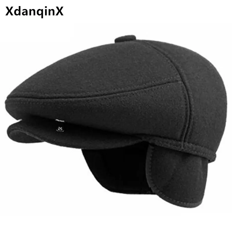 

Winter Men's Warm Hat Plush Thickening Berets Cold Proof Keep Warm Earmuffs Cap Bonnet Truck Driver Hats Dad's Casual Sports Cap