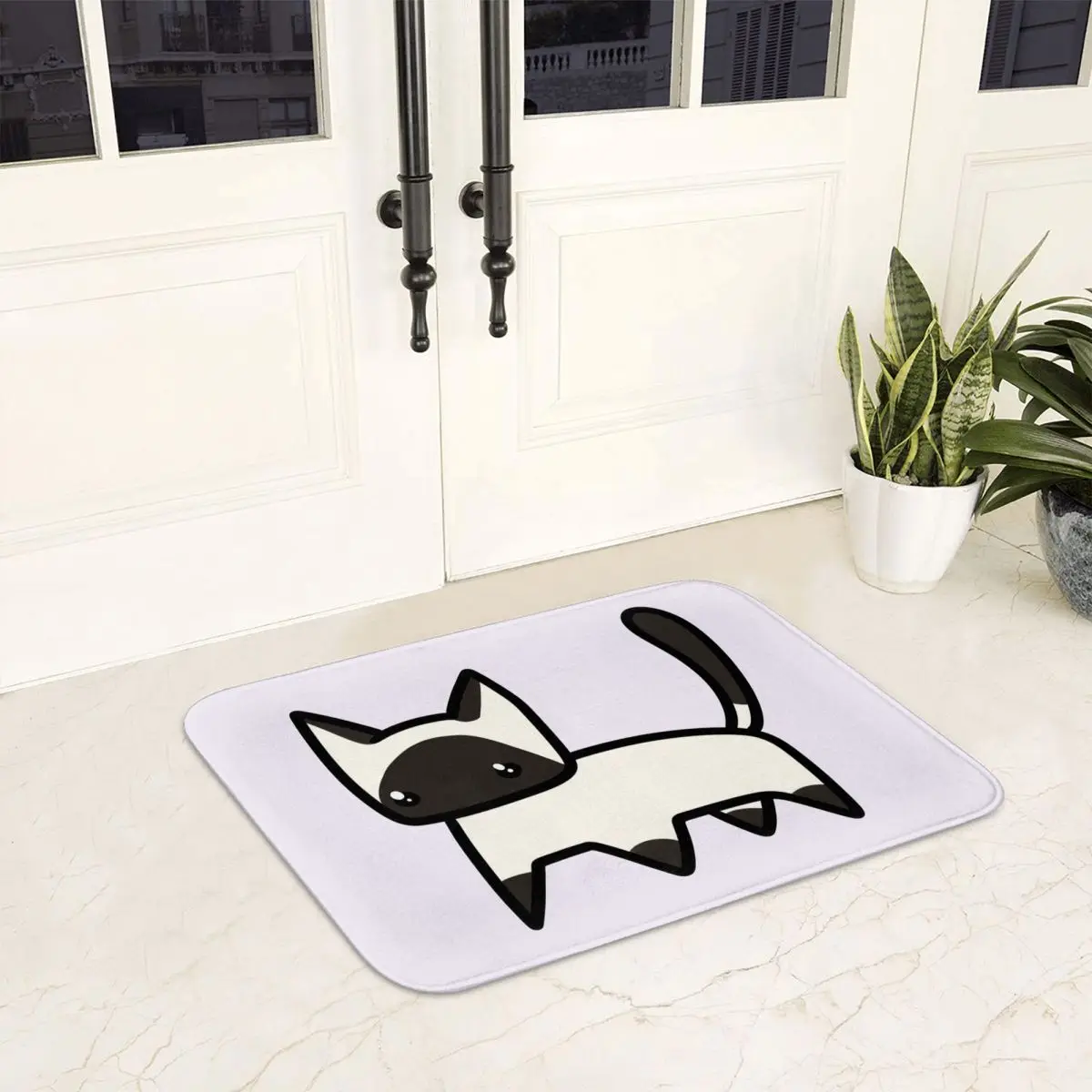 Tiny Siamese Cat Doormat Anti-skid Super Absorbent Bath Mats Home Entrance Rugs Kitchen Living Room Carpet Hallway Footpad